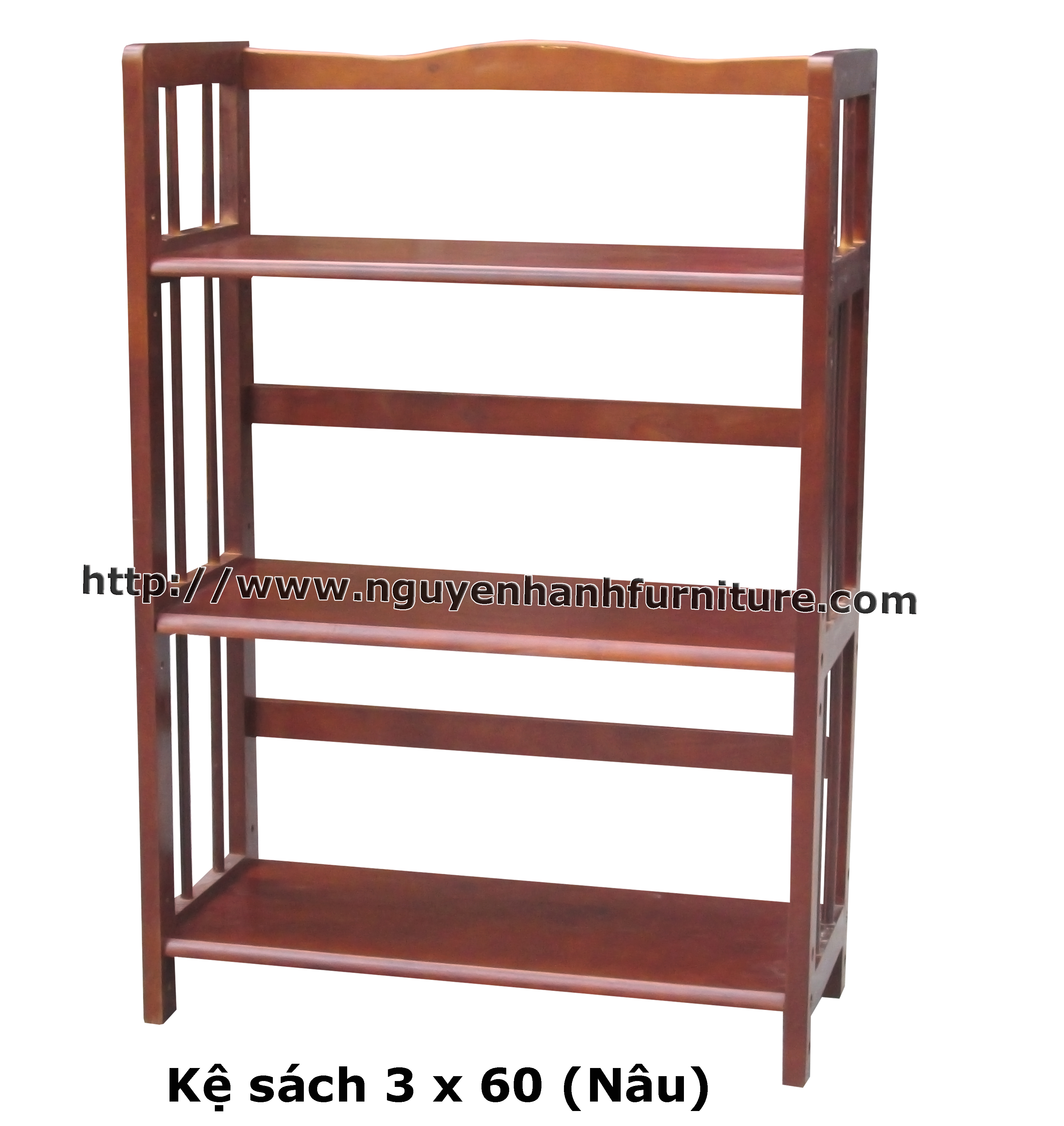Name product: Triple storey Adjustable Bookshelf 60 (Brown) - Dimensions: 63 x 28 x 90 (H) - Description: Wood natural rubber